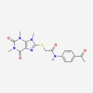 N-(4-acetylphenyl)-2-(1,3,9-trimethyl-2,6-dioxopurin-8-yl)sulfanylacetamide