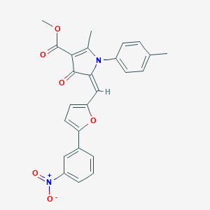 molecular formula C25H20N2O6 B298798 methyl (5E)-2-methyl-1-(4-methylphenyl)-5-{[5-(3-nitrophenyl)furan-2-yl]methylidene}-4-oxo-4,5-dihydro-1H-pyrrole-3-carboxylate 