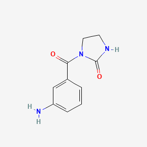 molecular formula C10H11N3O2 B2987990 1-(3-aminobenzoyl)imidazolidin-2-one CAS No. 1263206-87-6