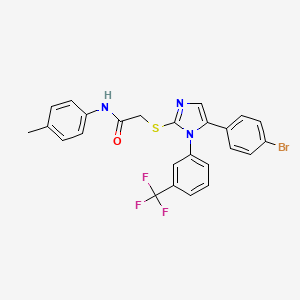 molecular formula C25H19BrF3N3OS B2987993 2-((5-(4-bromophenyl)-1-(3-(trifluoromethyl)phenyl)-1H-imidazol-2-yl)thio)-N-(p-tolyl)acetamide CAS No. 1226437-25-7