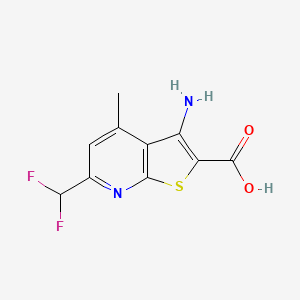 molecular formula C10H8F2N2O2S B2988039 3-Amino-6-(difluoromethyl)-4-methylthieno[2,3-b]pyridine-2-carboxylic acid CAS No. 676579-53-6
