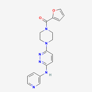 molecular formula C18H18N6O2 B2988047 Furan-2-yl(4-(6-(pyridin-3-ylamino)pyridazin-3-yl)piperazin-1-yl)methanone CAS No. 1021073-29-9