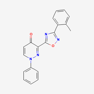 molecular formula C19H14N4O2 B2988049 1-phenyl-3-(3-(o-tolyl)-1,2,4-oxadiazol-5-yl)pyridazin-4(1H)-one CAS No. 1251600-77-7