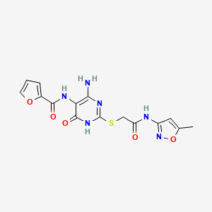 N-(4-amino-2-((2-((5-methylisoxazol-3-yl)amino)-2-oxoethyl)thio)-6-oxo-1,6-dihydropyrimidin-5-yl)furan-2-carboxamide