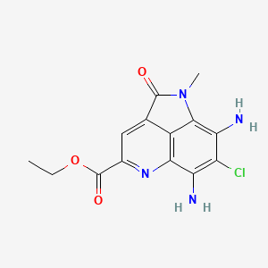 Ethyl 6,8-diamino-7-chloro-1-methyl-2-oxo-1,2-dihydropyrrolo[4,3,2-de]quinoline-4-carboxylate