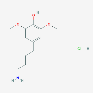 molecular formula C12H20ClNO3 B2988142 4-(4-Aminobutyl)-2,6-dimethoxyphenol;hydrochloride CAS No. 2361656-23-5