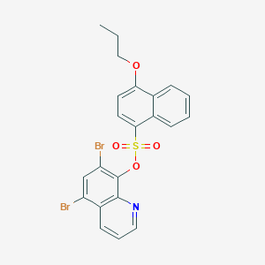 molecular formula C22H17Br2NO4S B2988163 5,7-Dibromoquinolin-8-yl 4-propoxynaphthalene-1-sulfonate CAS No. 2415555-72-3