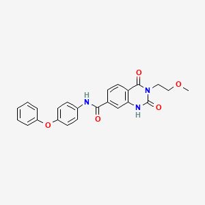 molecular formula C24H21N3O5 B2988365 3-(2-methoxyethyl)-2,4-dioxo-N-(4-phenoxyphenyl)-1,2,3,4-tetrahydroquinazoline-7-carboxamide CAS No. 892260-26-3