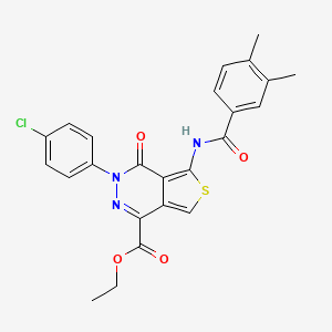 molecular formula C24H20ClN3O4S B2988403 ethyl 3-(4-chlorophenyl)-5-(3,4-dimethylbenzamido)-4-oxo-3H,4H-thieno[3,4-d]pyridazine-1-carboxylate CAS No. 851950-25-9