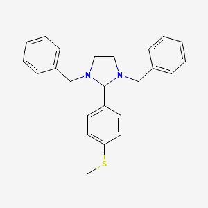 molecular formula C24H26N2S B2988407 1,3-Dibenzyl-2-[4-(methylsulfanyl)phenyl]imidazolidine CAS No. 312274-28-5