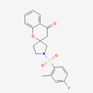 1'-((4-Fluoro-2-methylphenyl)sulfonyl)spiro[chroman-2,3'-pyrrolidin]-4-one