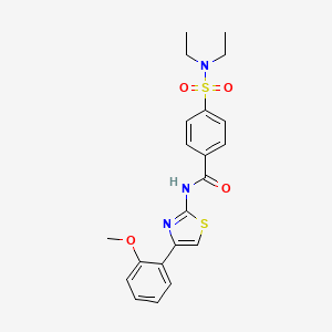 molecular formula C21H23N3O4S2 B2988448 4-(diethylsulfamoyl)-N-[4-(2-methoxyphenyl)-1,3-thiazol-2-yl]benzamide CAS No. 330675-51-9