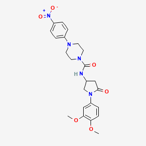 N-[1-(3,4-dimethoxyphenyl)-5-oxopyrrolidin-3-yl]-4-(4-nitrophenyl)piperazine-1-carboxamide