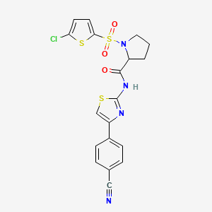 1-((5-chlorothiophen-2-yl)sulfonyl)-N-(4-(4-cyanophenyl)thiazol-2-yl)pyrrolidine-2-carboxamide