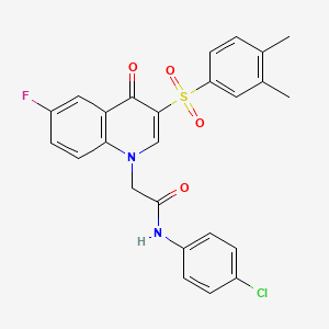 N-(4-chlorophenyl)-2-[3-(3,4-dimethylphenyl)sulfonyl-6-fluoro-4-oxoquinolin-1-yl]acetamide