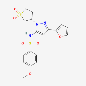 N-(1-(1,1-dioxidotetrahydrothiophen-3-yl)-3-(furan-2-yl)-1H-pyrazol-5-yl)-4-methoxybenzenesulfonamide