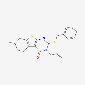 5-(Benzylsulfanyl)-11-methyl-4-(prop-2-en-1-yl)-8-thia-4,6-diazatricyclo[7.4.0.0^{2,7}]trideca-1(9),2(7),5-trien-3-one