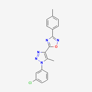 5-(1-(3-chlorophenyl)-5-methyl-1H-1,2,3-triazol-4-yl)-3-(p-tolyl)-1,2,4-oxadiazole