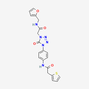 N-(furan-2-ylmethyl)-2-(5-oxo-4-(4-(2-(thiophen-2-yl)acetamido)phenyl)-4,5-dihydro-1H-tetrazol-1-yl)acetamide