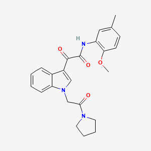 N-(2-methoxy-5-methylphenyl)-2-oxo-2-[1-(2-oxo-2-pyrrolidin-1-ylethyl)indol-3-yl]acetamide