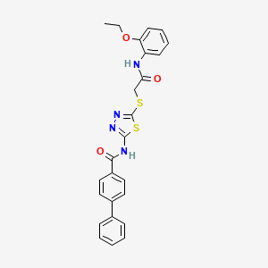 N-(5-((2-((2-ethoxyphenyl)amino)-2-oxoethyl)thio)-1,3,4-thiadiazol-2-yl)-[1,1'-biphenyl]-4-carboxamide