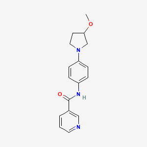 molecular formula C17H19N3O2 B2988527 N-(4-(3-methoxypyrrolidin-1-yl)phenyl)nicotinamide CAS No. 1797640-90-4