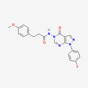 molecular formula C21H18FN5O3 B2988536 N-(1-(4-fluorophenyl)-4-oxo-1H-pyrazolo[3,4-d]pyrimidin-5(4H)-yl)-3-(4-methoxyphenyl)propanamide CAS No. 941882-97-9