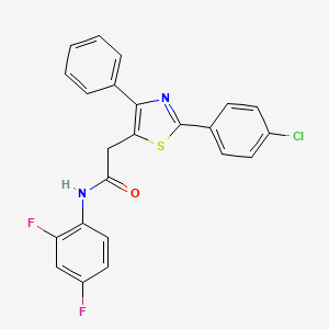 molecular formula C23H15ClF2N2OS B2988539 2-[2-(4-chlorophenyl)-4-phenyl-1,3-thiazol-5-yl]-N-(2,4-difluorophenyl)acetamide CAS No. 338957-20-3