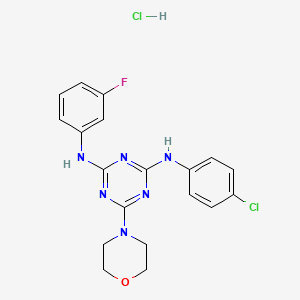 N2-(4-chlorophenyl)-N4-(3-fluorophenyl)-6-morpholino-1,3,5-triazine-2,4-diamine hydrochloride