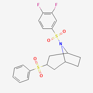 (1R,5S)-8-((3,4-difluorophenyl)sulfonyl)-3-(phenylsulfonyl)-8-azabicyclo[3.2.1]octane