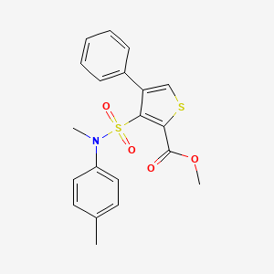 molecular formula C20H19NO4S2 B2988550 Methyl 3-{[methyl(4-methylphenyl)amino]sulfonyl}-4-phenylthiophene-2-carboxylate CAS No. 1982158-64-4
