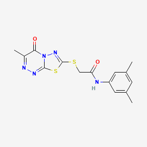 molecular formula C15H15N5O2S2 B2988551 N-(3,5-dimethylphenyl)-2-[(3-methyl-4-oxo-[1,3,4]thiadiazolo[2,3-c][1,2,4]triazin-7-yl)sulfanyl]acetamide CAS No. 869073-80-3
