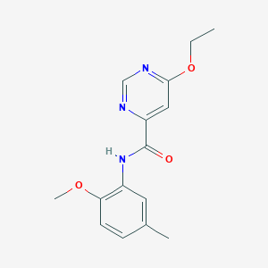molecular formula C15H17N3O3 B2988552 6-ethoxy-N-(2-methoxy-5-methylphenyl)pyrimidine-4-carboxamide CAS No. 2034227-24-0
