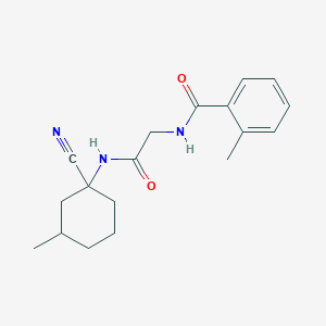molecular formula C18H23N3O2 B2988559 N-[2-[(1-Cyano-3-methylcyclohexyl)amino]-2-oxoethyl]-2-methylbenzamide CAS No. 1645440-20-5