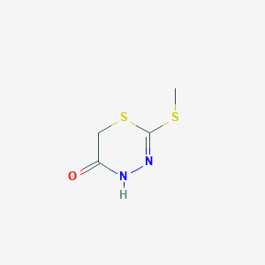 molecular formula C4H6N2OS2 B2988560 2-(methylsulfanyl)-5,6-dihydro-4H-1,3,4-thiadiazin-5-one CAS No. 1803593-04-5