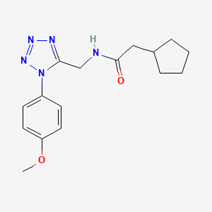 2-cyclopentyl-N-((1-(4-methoxyphenyl)-1H-tetrazol-5-yl)methyl)acetamide