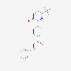 6-Tert-butyl-2-[1-[2-(3-methylphenoxy)acetyl]piperidin-4-yl]pyridazin-3-one