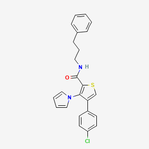 4-(4-chlorophenyl)-N-(3-phenylpropyl)-3-(1H-pyrrol-1-yl)thiophene-2-carboxamide