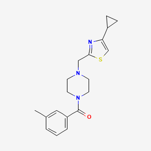 molecular formula C19H23N3OS B2988571 (4-((4-Cyclopropylthiazol-2-yl)methyl)piperazin-1-yl)(m-tolyl)methanone CAS No. 1170182-93-0