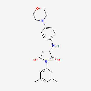 molecular formula C22H25N3O3 B2988577 1-(3,5-Dimethylphenyl)-3-((4-morpholinophenyl)amino)pyrrolidine-2,5-dione CAS No. 1008695-30-4