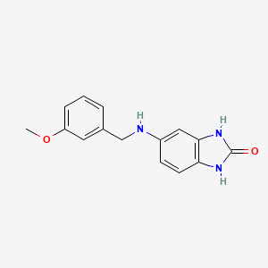 B2988611 5-{[(3-methoxyphenyl)methyl]amino}-2,3-dihydro-1H-1,3-benzodiazol-2-one CAS No. 884993-10-6