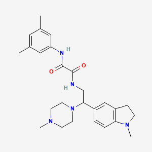 molecular formula C26H35N5O2 B2988612 N1-(3,5-二甲苯基)-N2-(2-(1-甲基吲哚-5-基)-2-(4-甲基哌嗪-1-基)乙基)草酰胺 CAS No. 922015-62-1