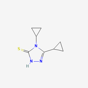 molecular formula C8H11N3S B2988613 4,5-dicyclopropyl-4H-1,2,4-triazole-3-thiol CAS No. 853723-97-4