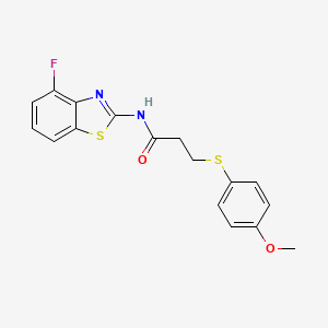 molecular formula C17H15FN2O2S2 B2988617 N-(4-氟苯并[d]噻唑-2-基)-3-((4-甲氧基苯基)硫代)丙酰胺 CAS No. 942007-12-7