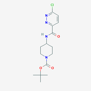 molecular formula C15H21ClN4O3 B2988618 Tert-butyl 4-[(6-chloropyridazine-3-carbonyl)amino]piperidine-1-carboxylate CAS No. 2377031-40-6