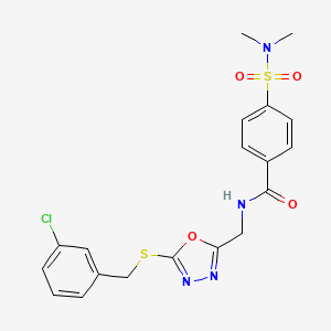 molecular formula C19H19ClN4O4S2 B2988624 N-((5-((3-氯苄基)硫基)-1,3,4-恶二唑-2-基)甲基)-4-(N,N-二甲基氨磺酰基)苯甲酰胺 CAS No. 941985-72-4
