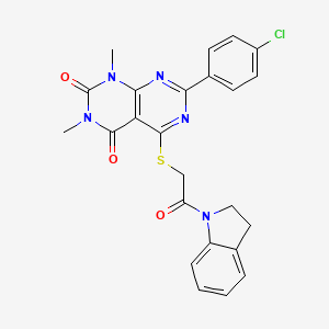 7-(4-chlorophenyl)-5-((2-(indolin-1-yl)-2-oxoethyl)thio)-1,3-dimethylpyrimido[4,5-d]pyrimidine-2,4(1H,3H)-dione