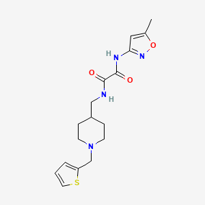 molecular formula C17H22N4O3S B2988633 N1-(5-methylisoxazol-3-yl)-N2-((1-(thiophen-2-ylmethyl)piperidin-4-yl)methyl)oxalamide CAS No. 953230-87-0