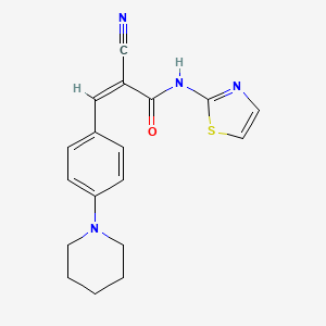 (Z)-2-Cyano-3-(4-piperidin-1-ylphenyl)-N-(1,3-thiazol-2-yl)prop-2-enamide