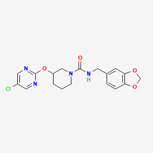 N-(benzo[d][1,3]dioxol-5-ylmethyl)-3-((5-chloropyrimidin-2-yl)oxy)piperidine-1-carboxamide